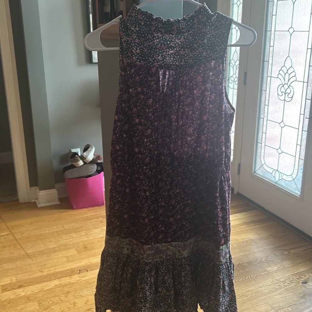 Lulumari Strapless Floral Dress - Purple and Black